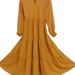 Stylish georgette mustard frilled abaya